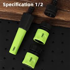 Deli EDL8798 5 Pcs 1/2" 3/4" 5" Twist Nozzle Set – Heavy Duty Hose Connector Kit for Gardening Watering Car Washing Workshop and DIY Use - Image 3