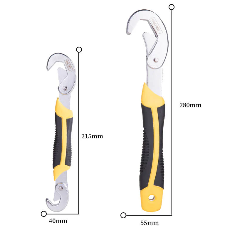 Deli EDL932-2 2PCS Multifunctional Wrench Set – Heavy Duty Adjustable Universal Spanner Kit for Plumbing, Automotive, Workshop, and Industrial Maintenance Applications - Image 2