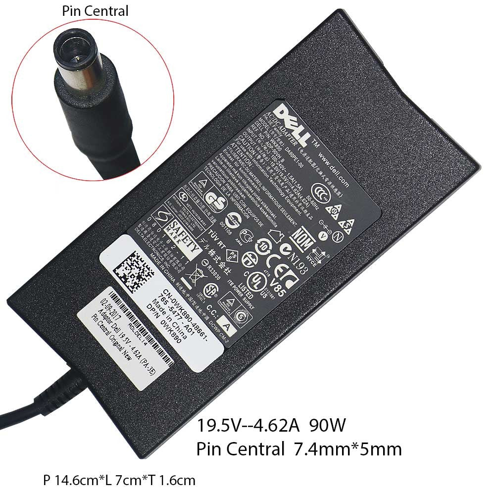 Dell 19.5V 4.62A 90W Replacement AC Adapter Pin Central 7.4mm*5mm - Image 4