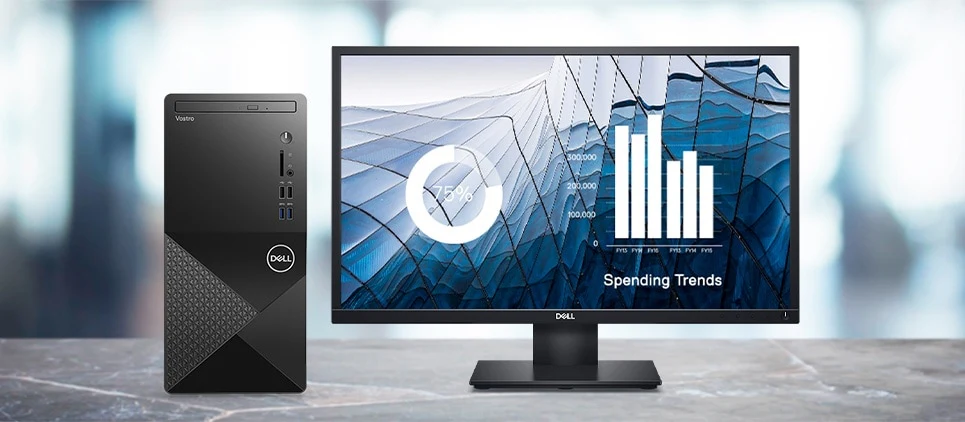 Dell Vostro 3888 Monitor, Intel Core i3-10100, 4GB RAM, 1TB HDD, Ubuntu Plus Dell E2016HV 19.5" - N204VD3888EMEA01