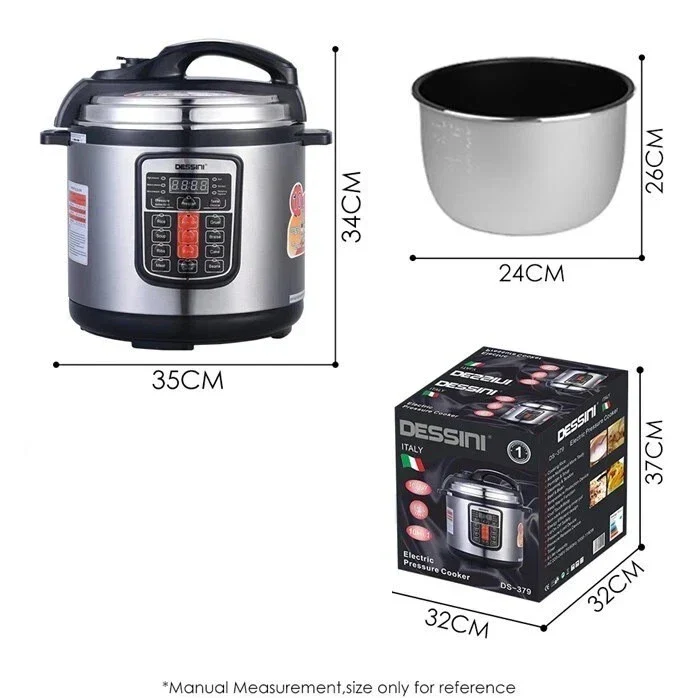 Dessini DS-379 6L Electric Pressure Cooker-Multi-Function Electric Pressure Cooker with 6-Litre Capacity, Fast Cooking, and Energy-Efficient Performance - Image 2