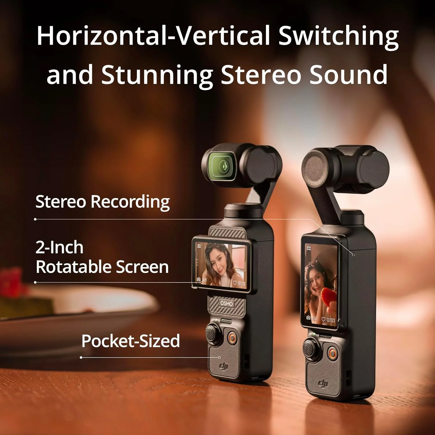 DJI Osmo Pocket 3 Vlogging Camera - 1" CMOS and 4K/120fps Video, 3-Axis Stabilization, Fast Focusing, Face/Object Tracking, Touchscreen, Digital Photos and Videos Camera - Image 3