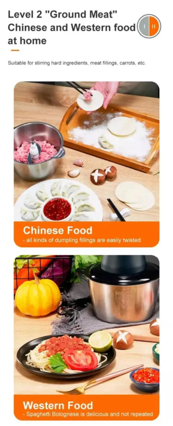 Nunix FC-01 1.2L Electric Food Chopper – Compact Multi-Purpose Kitchen Mini Chopper for Vegetables & Meat with Stainless Steel Blades Food Processor - Image 2