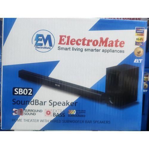 ElectroMate SB02 SoundBar Speaker with Wired Subwoofer - Enhances home entertainment with powerful sound and deep bass for an immersive audio experience during movies, music, and gaming - Image 2