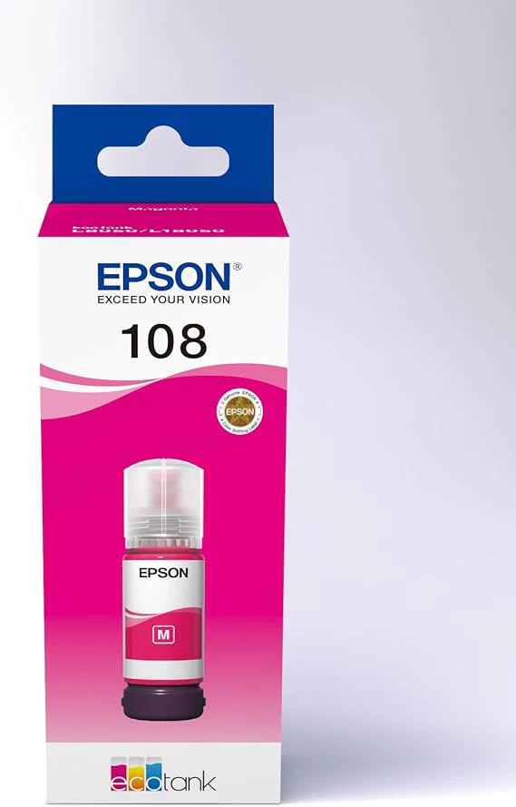 Epson 108 EcoTank Magenta ink bottle 70 ml - C13T09C34A - Image 2