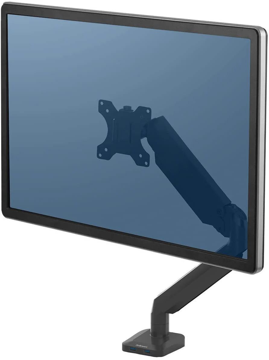 Fellowes Platinum Series Single Adjustable Monitor Arm - Black (8043301)