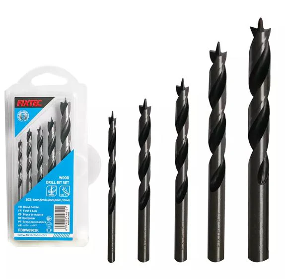 Fixtec FDBW0502K 5-Piece Wood Drill Bit Set – High-Quality Bits for Carpentry & DIY Projects - Image 3