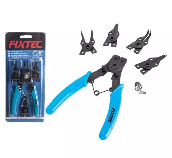 Fixtec FHCPS05 Circlip Pliers Set – 4-Piece 6" Internal & External Snap Ring Pliers - Image 3