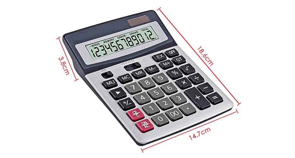 Foska CA3312-3 Calculator - 12 Digit, Adjustable Display, 196*143*33mm - Image 3