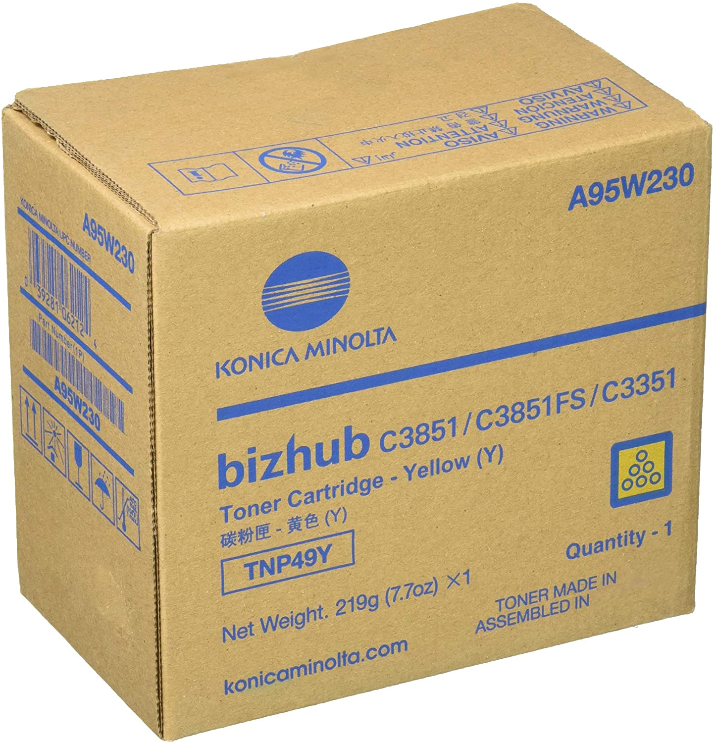 Genuine Konica Minolta TNP49Y Yellow Toner Cartridge (A95W250) - Image 2