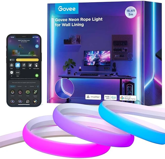 Govee 5M Neon Rope Light for Wall Lining