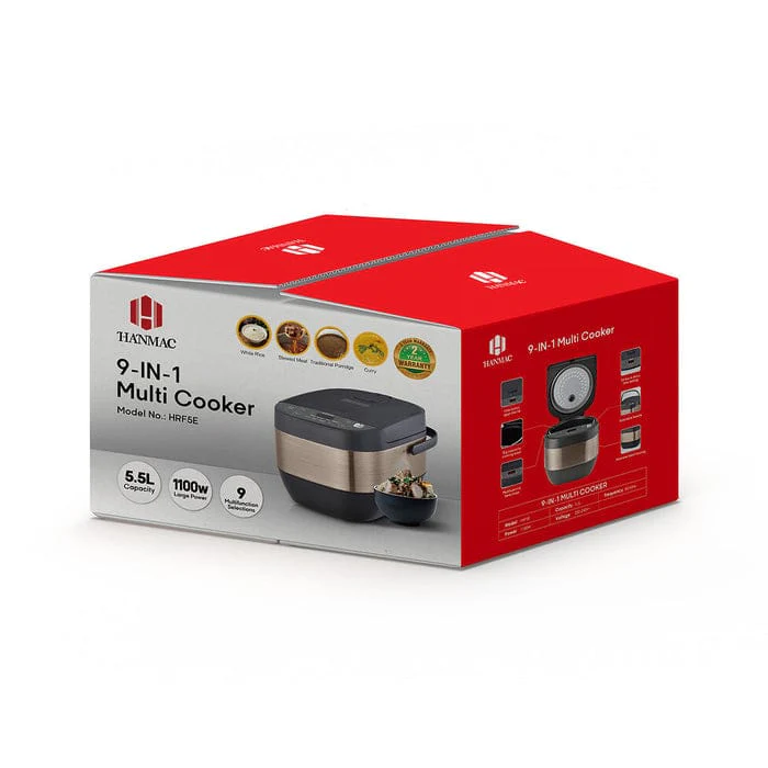 Hanmac HRF5E 5.5L 9-in-1 Multi Cooker – Cook Rice, Steam, Slow Cook, Make Soup, and More with One Convenient Appliance - Image 4