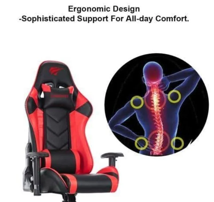 HAVIT GC932 Gaming Chair with Normal Sponge Back and Shaping Sponge Seat – Premium Comfort, Ergonomic Support, Perfect for Gamers and Home Office - Image 3