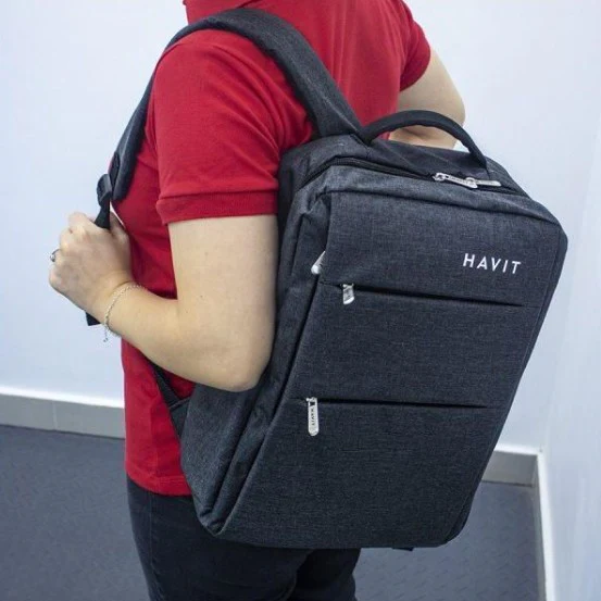 Havit H0026 15.6 Inch Laptop Backpack – Lightweight Waterproof Travel & Business Bag with USB Charging Port - Image 2