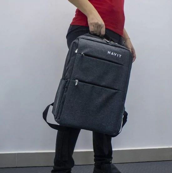 Havit H0026 15.6 Inch Laptop Backpack – Lightweight Waterproof Travel & Business Bag with USB Charging Port - Image 3