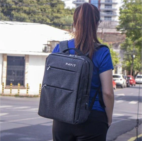 Havit H0026 15.6 Inch Laptop Backpack – Lightweight Waterproof Travel & Business Bag with USB Charging Port - Image 4