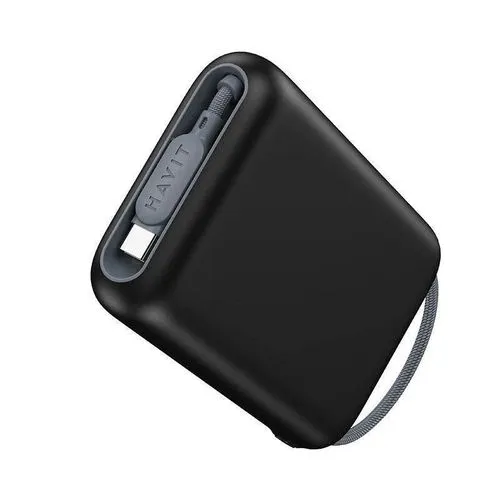 Havit PB32 10000mAh Power Bank with Built‑In Type‑C Cable – High‑Capacity Portable Charger with Dual Output and Fast Charging for Smartphones, Tablets, and USB Devices - Image 3