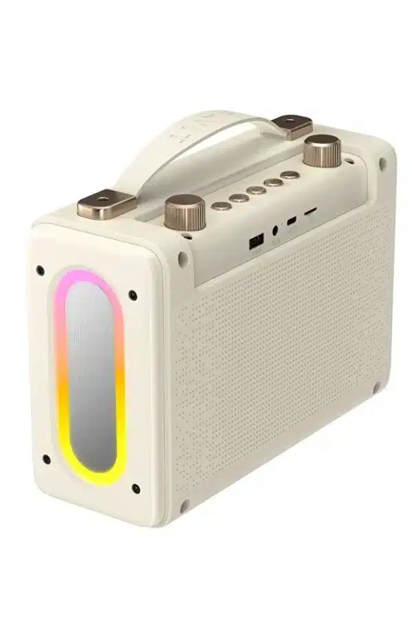Havit SK823BT Retro Portable Karaoke Bluetooth Speaker – Heavy Duty Professional Wireless PA Speaker with Microphone Support, High Power Audio, and Rechargeable Battery for Parties, Karaoke, and Outdoor Entertainment Use - Image 3