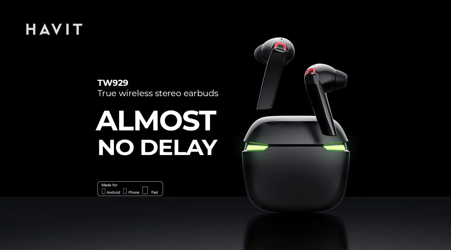Havit TW929 Pro Wireless Bluetooth Earbuds, ENC Noise Cancelling HiFi Music With Low Latency Game Mode - Image 5
