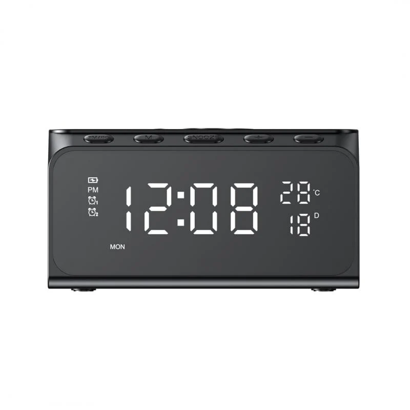 Havit W3041 15W Multifunctional Bluetooth Speaker Alarm Clock 6in1 Wireless Charger/Clock/Alarm/Calendar/Temp. - Image 3
