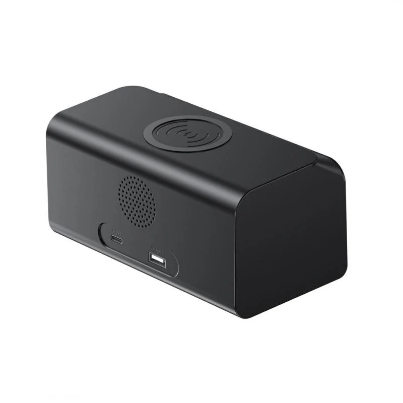 Havit W3041 15W Multifunctional Bluetooth Speaker Alarm Clock 6in1 Wireless Charger/Clock/Alarm/Calendar/Temp. - Image 4