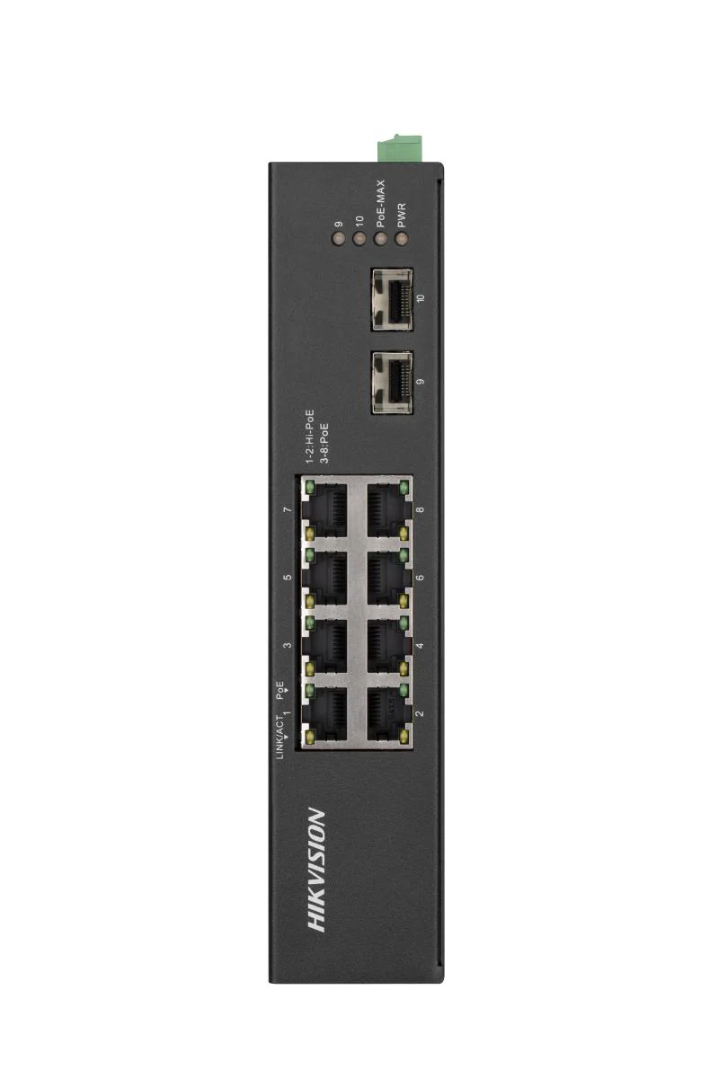 Hikvision DS-3T0510HP-E/HS 8 Port Gigabit Unmanaged Harsh POE Switch – Provides reliable high-speed network connectivity and stable power supply for IP cameras and security systems in demanding environments - Image 2