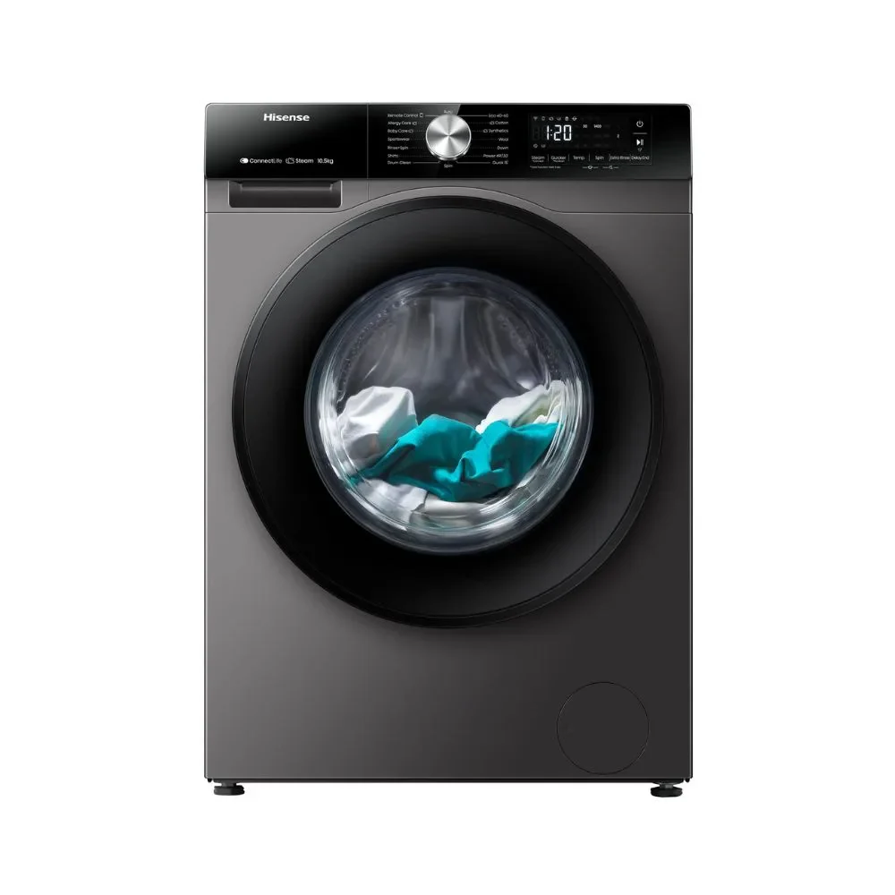 Hisense WF3S1043BT 10.5kg Front Load Automatic Washing Machine – Heavy Duty Inverter Smart Washing Machine with 1400 RPM, Steam Care, and 16 Programs for Home and Family Laundry Applications - Image 3