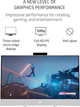 HP 24-df1097nh All-in-One PC (4L7J6EA) - Intel Core i5, 11th Gen 1135G7, 1TB SSD, 8GB RAM, 23.8" Inch FHD Display, 1-Year Warranty - Image 4