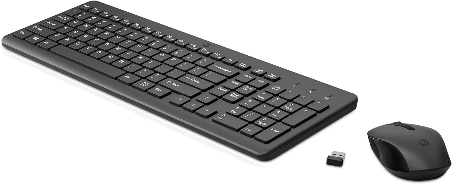 HP 330 Wireless Mouse and Keyboard Combination (2V9E6AA) - 2.4 Ghz Wireless USB Receiver - Chiclet Keys, 12 Keyboard Shortcuts - 1600 DPI Multi-Surface Mouse - Image 2