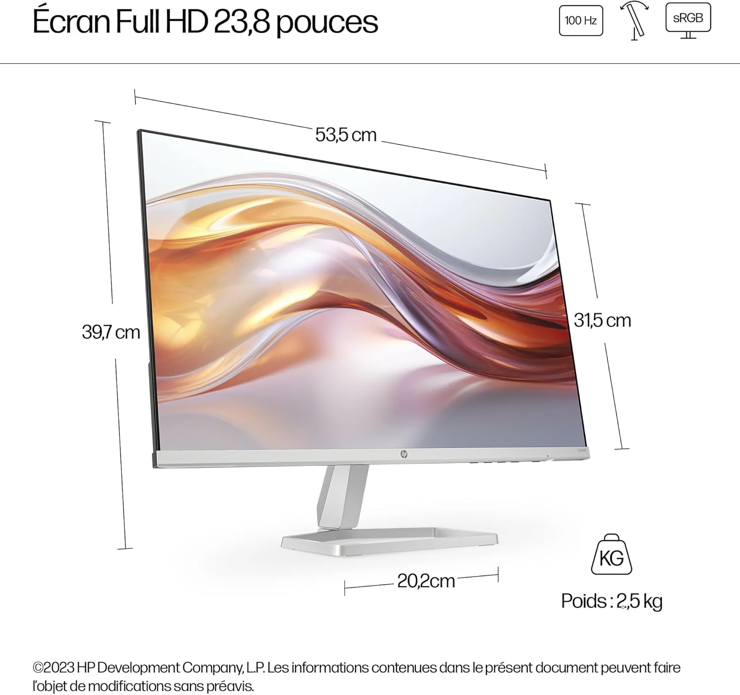 HP 524sf Series 5 23.8" FHD 100Hz IPS Monitor (94C17AA) - Image 7
