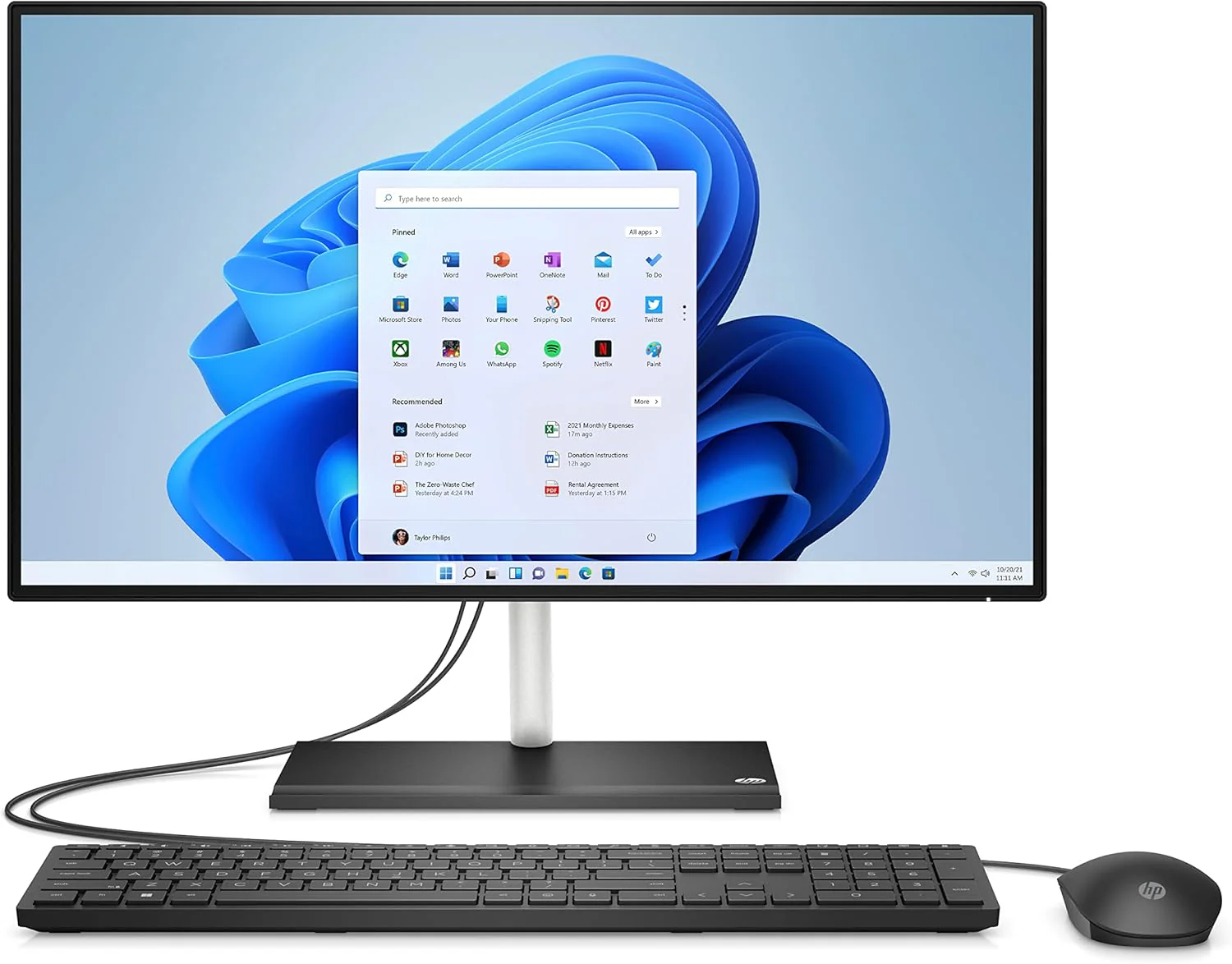 HP All-in-One 24-cr0277nh Desktop PC, Intel Core i7-1355U, 13 Gen 8GB DDR4 3200, 512GB SSD, FreeDOS, 23.8" FHD, High-Performance Compact PC (AE0A1EA)
