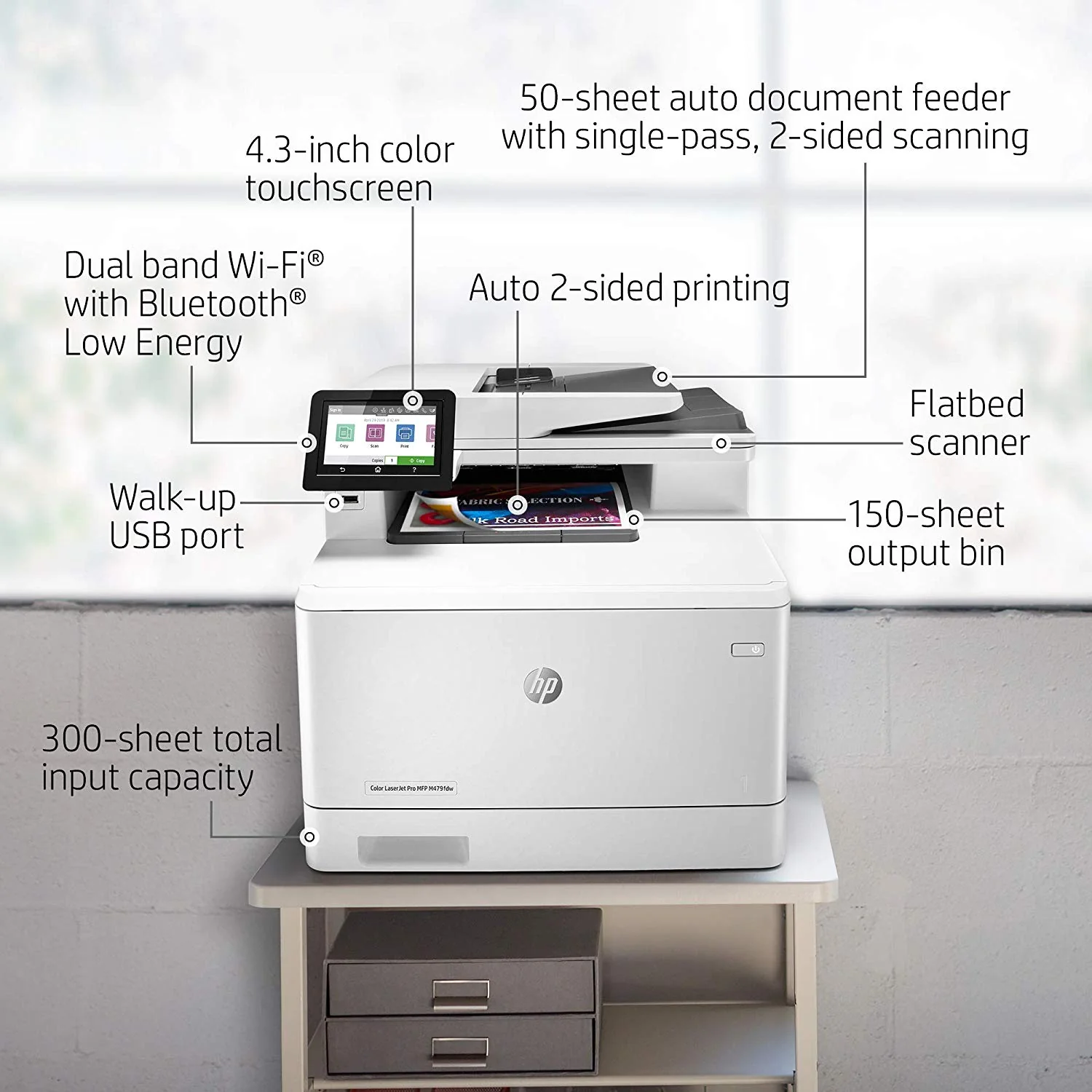 HP Color LaserJet Pro Multifunction M479fdw Wireless Laser Printer with One-Year, Next-Business Day, Onsite Warranty (W1A80A) - Image 2