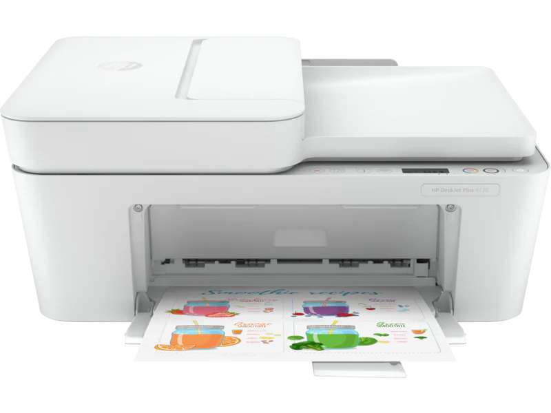 HP DeskJet Plus 4120 All in One Printer (3XV14B) -Connect to your computer, tablet, or phone,Work fast and hands-free – the 35-page auto-feeder helps you complete scan and copy
