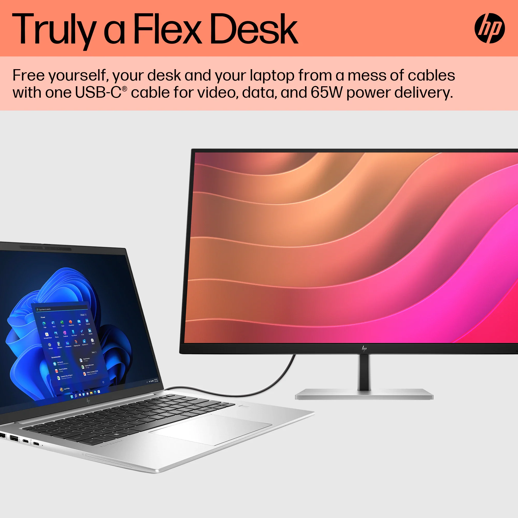 HP E32k G5 31.5" 4K USB-C Computer Monitor - Integrated Speakers, 1 SuperSpeed USB Type-C Slot, 1 HDMI 2.0, 1 DisplayPort 1.4, 3 SuperSpeed USB Type-A, 1 RJ-45, Security Cable Slot, Pivot Adjustable (6N4D6AS) - Image 5