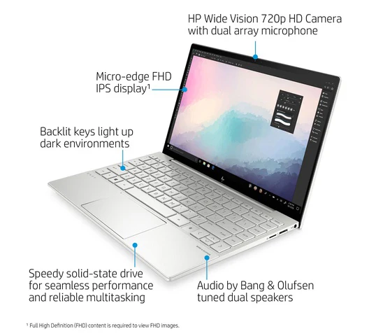 HP Envy (61U04EA) - 13.3" Inch Display, 11th Generation Intel Core i5, 8GB RAM/ 512GB Solid State Drive - Image 2