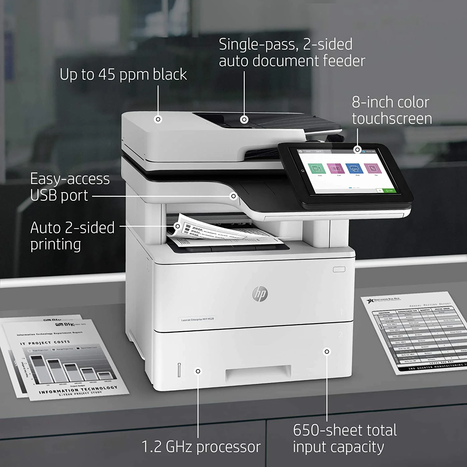 HP LaserJet Enterprise MFP M528dn Printer, (1PV64A) - Image 6