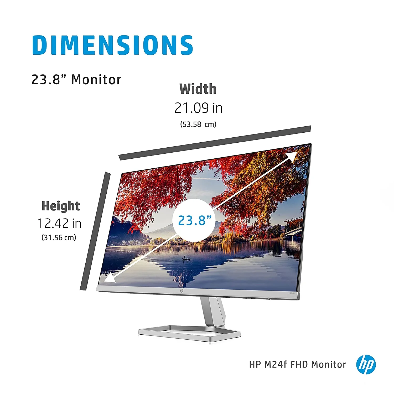 HP M24f 23.8" Inch FHD Eye Safe Certified IPS 3-Sided Micro-Edge LED Monitor, AMD Free Sync with 1xVGA, 1xHDMI 1.4 Ports - 2E2Y4AA - Image 4