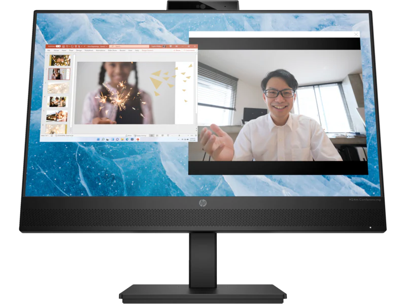 HP M27M 27" FHD Conferencing Monitor - Integrated Webcam, Integrated Speakers, Height Adjustable, Connectivity: 1 SuperSpeed USB Type-C, 1 HDMI 1.4, 1 DisplayPort 1.2, 1 3.5mm Audio Jack, 2 SuperSpeed USB Type-A (678U8AA)