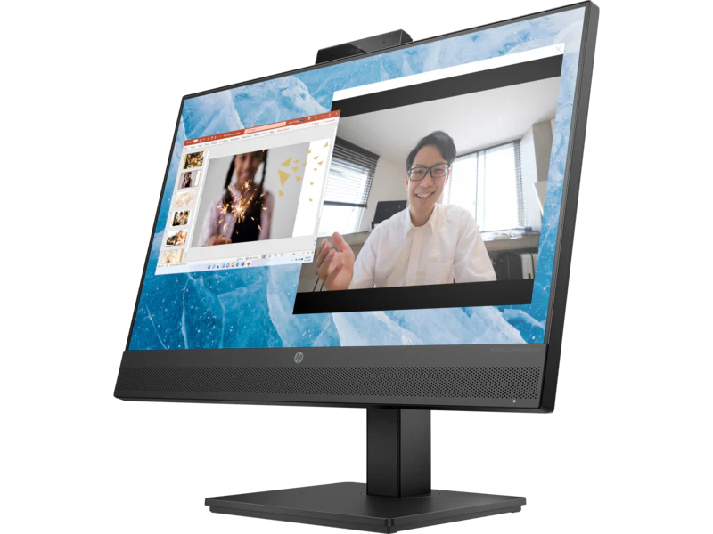 HP M27M 27" FHD Conferencing Monitor - Integrated Webcam, Integrated Speakers, Height Adjustable, Connectivity: 1 SuperSpeed USB Type-C, 1 HDMI 1.4, 1 DisplayPort 1.2, 1 3.5mm Audio Jack, 2 SuperSpeed USB Type-A (678U8AA) - Image 2