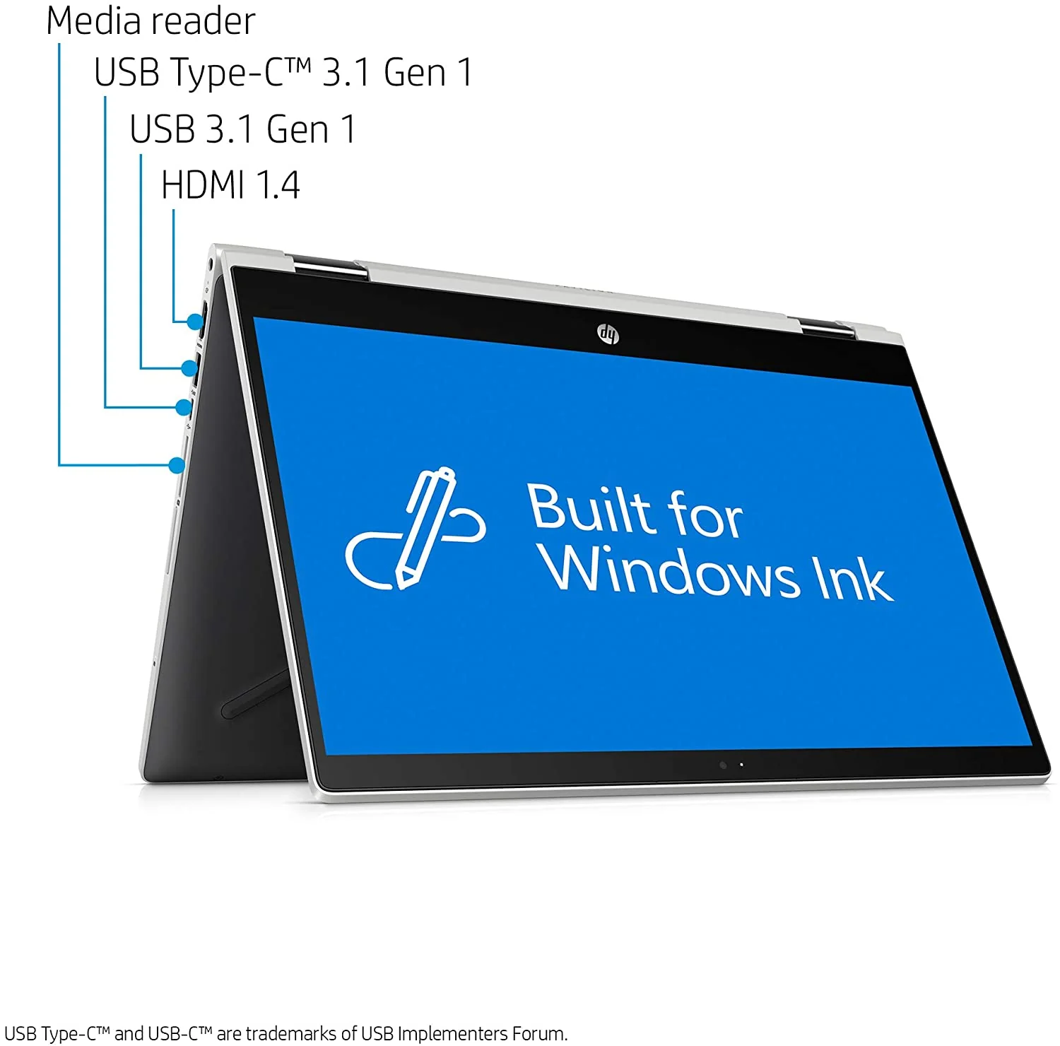 HP Pavilion x360 Faroe 19C1 Laptop Core i3-8145U dual,4GB RAM , 1TB HDD (6ZL47EA) - Image 2