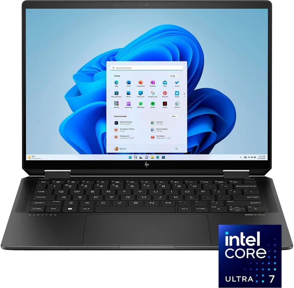 HP Spectre x360 2-in-1 Laptop - Intel Evo Ultra 7 155H CPU, Intel Arc Graphics Hybrid (2-in-1), 35.6 cm (14") Touchscreen 2.8K, 32 GB LPDDR5x-SDRAM 2 TB SSD, Wi-Fi 7,  Windows 11 Home (14-EU0023dx) - Image 2