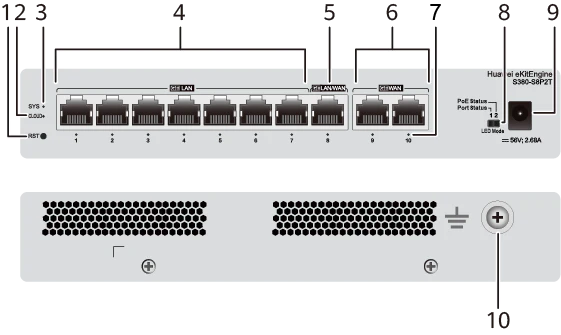 Huawei S380-S8P2T Multi-Service Gateway with 124W PoE+ – Essential networking device that provides reliable high-speed connectivity and stable power delivery for efficient home and business network management - Image 2