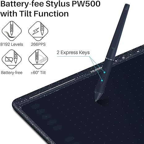 Huion  HS611 Graphic Drawing  Tablet (10 x 6.25 inches) - Image 2