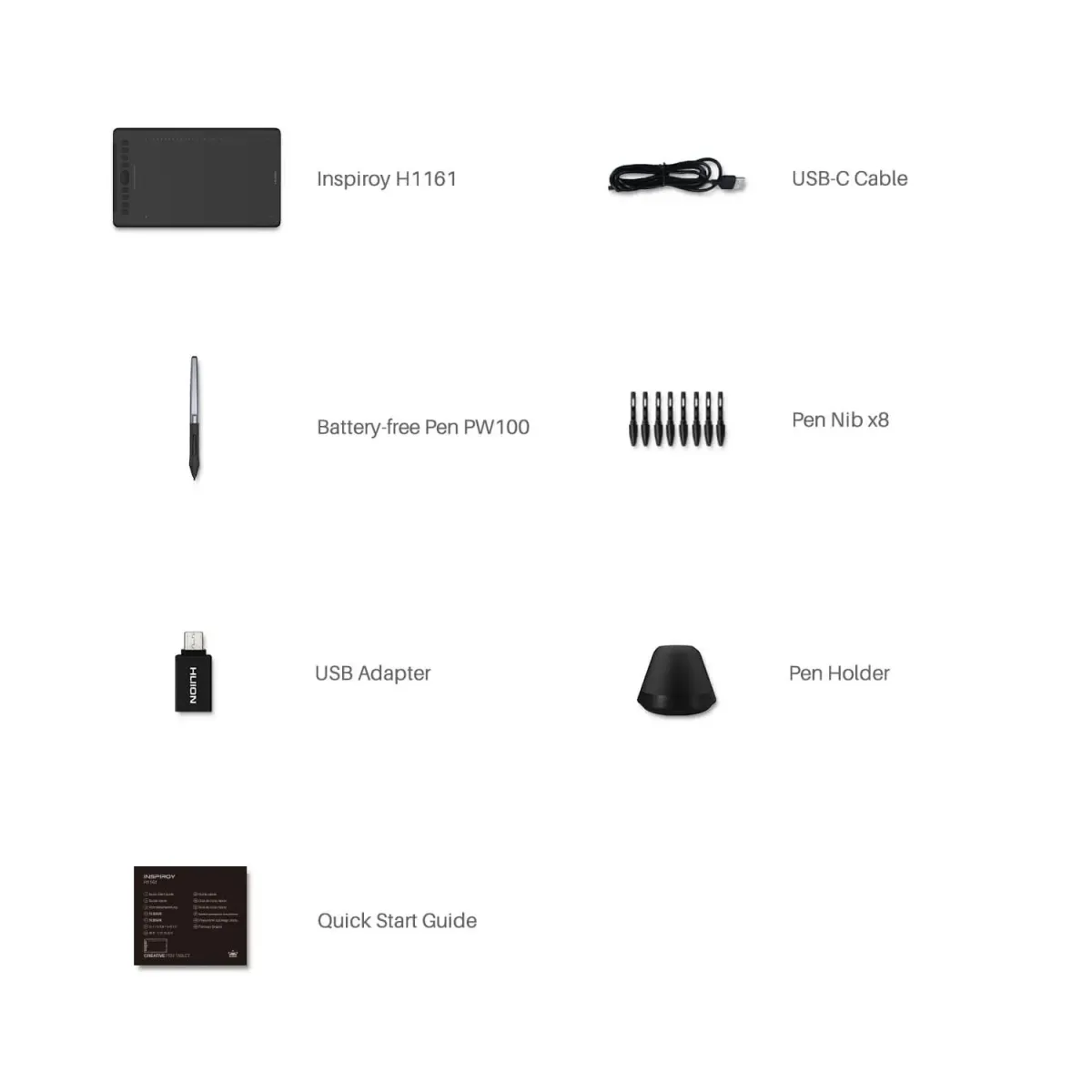 Huion Inspiroy H1161 graphic drawing tablet (11X6.88 inches)