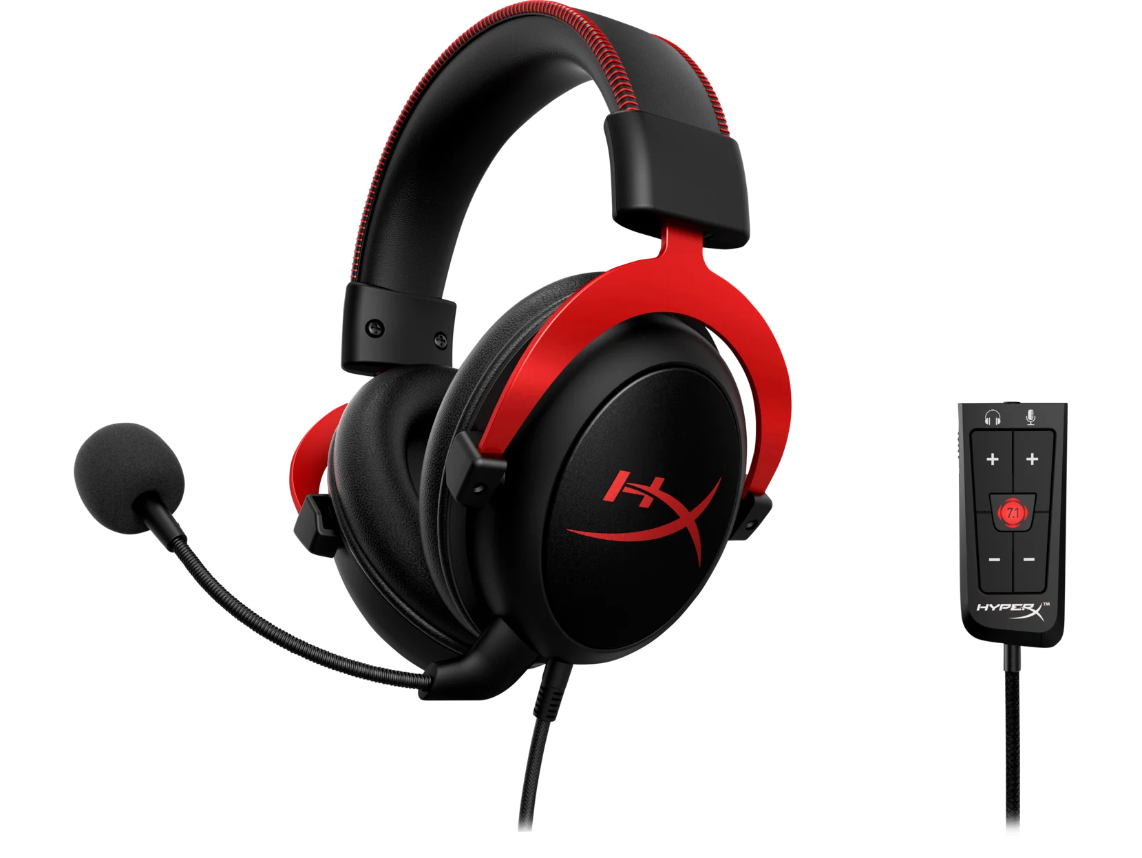 HyperX Cloud II - Wired Gaming Headset(4P5M0AA)-7.1 Surround Sound, Memory Foam Ear Pads, Durable Aluminum Frame, Detachable Microphone, Works with PC, PS5, PS4, Xbox Series X|S, Xbox One - Image 4