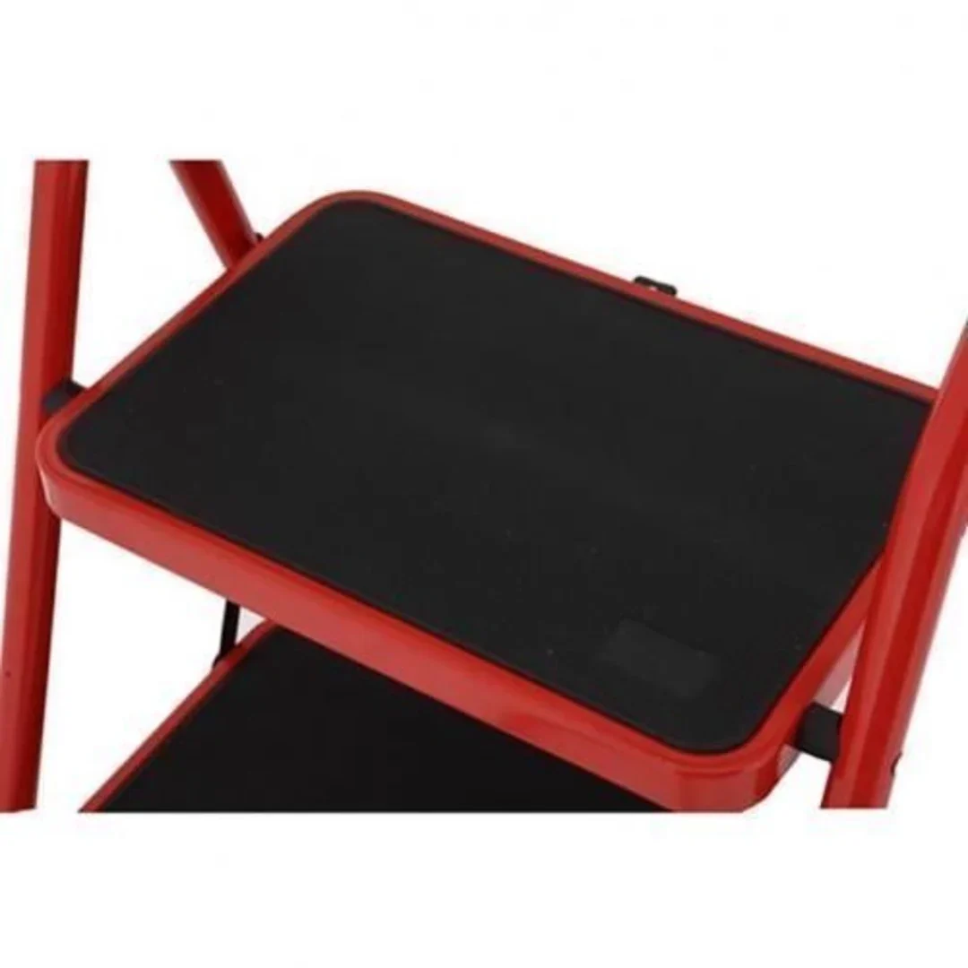 In-House JK-1104AR 4 Step Steel Red Folding Ladder 150kg Capacity – Heavy Duty Industrial Grade A-Type Step Ladder for Home, Office, Maintenance, and Construction Use - Image 3
