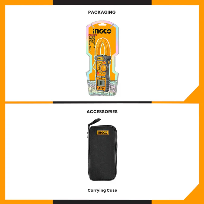 Ingco DCM100014 AC Digital Clamp Meter - Current and Voltage Meter, 6000 Counts - Image 4