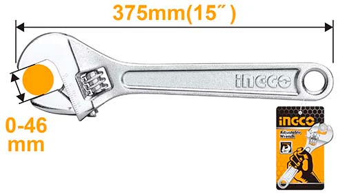 Ingco HADW131152 Adjustable Wrench 15"