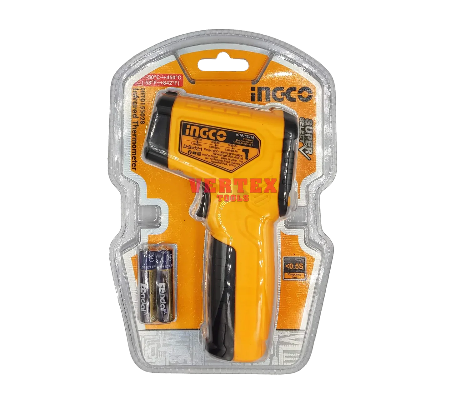 Ingco HIT0155028 Infrared Thermometer / Thermal Scanner (SS)