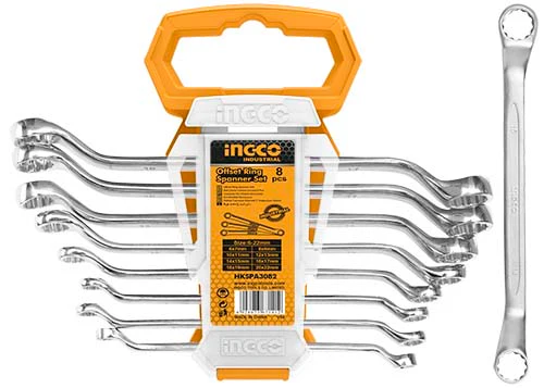 INGCO HKSPA3088 Offset Ring Spanner 8pcs Set